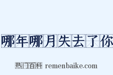 哪年哪月失去了你是什么意思的图片